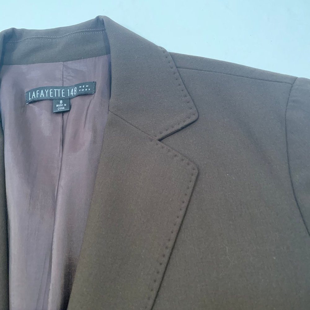 LaFayette 148 SZ 8 Chocolate Blazer - Picture 2 of 5